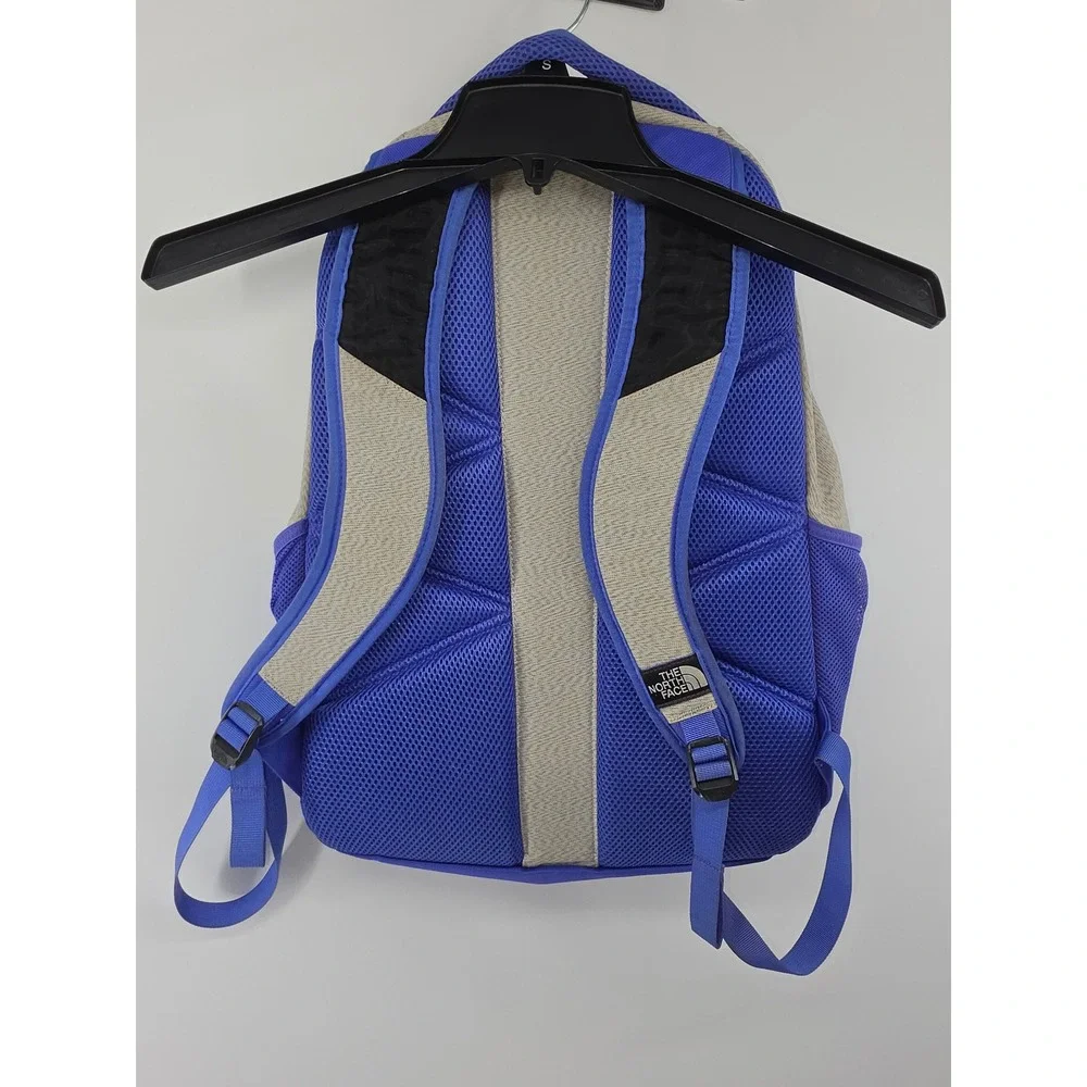 The North Face Backpack Tan Blue Heather Polyester School Hiking Bag